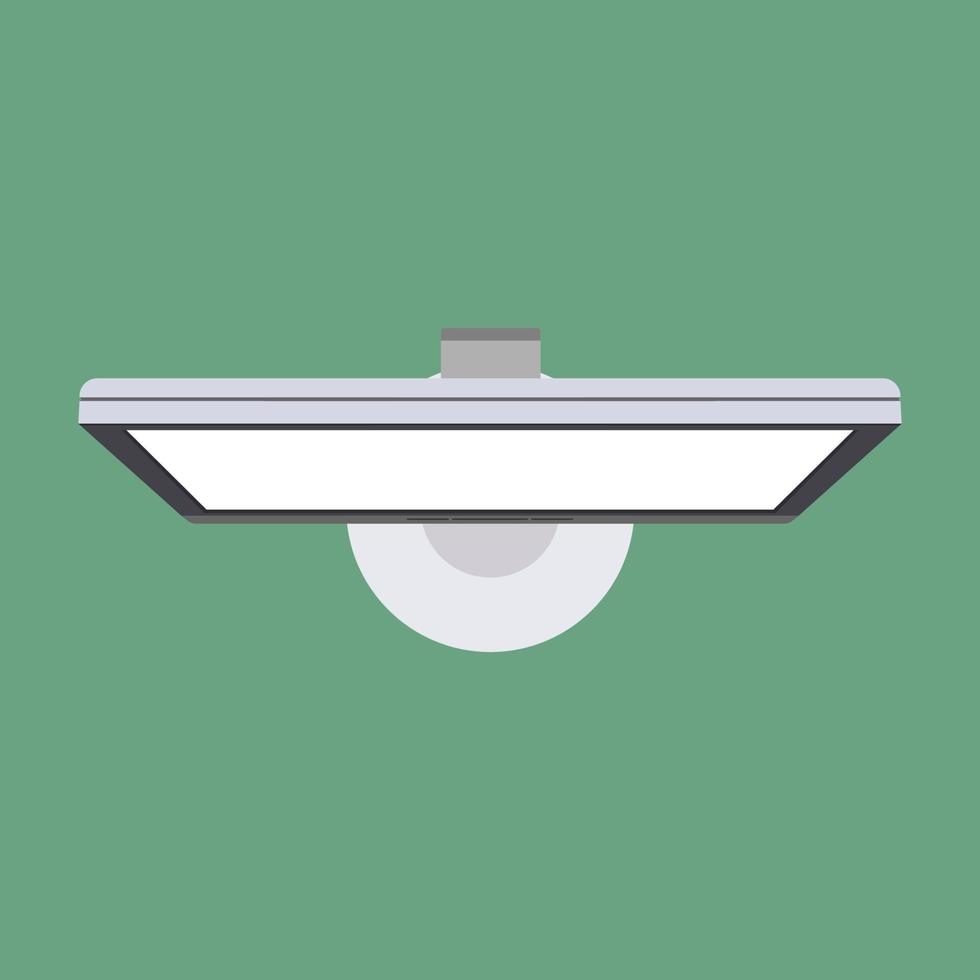 Monitor top view screen computer equipment vector icon above. Electronic communication technology work office PC.