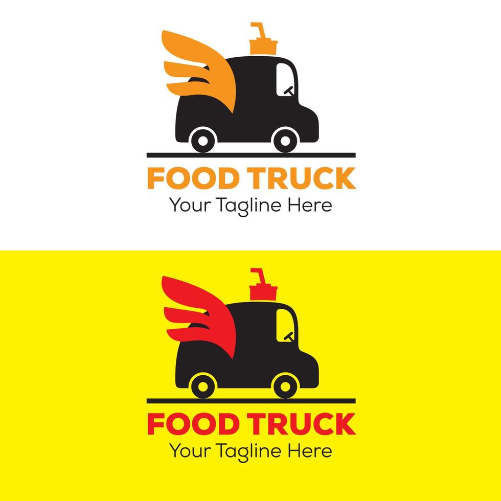 Food truck logo design vector