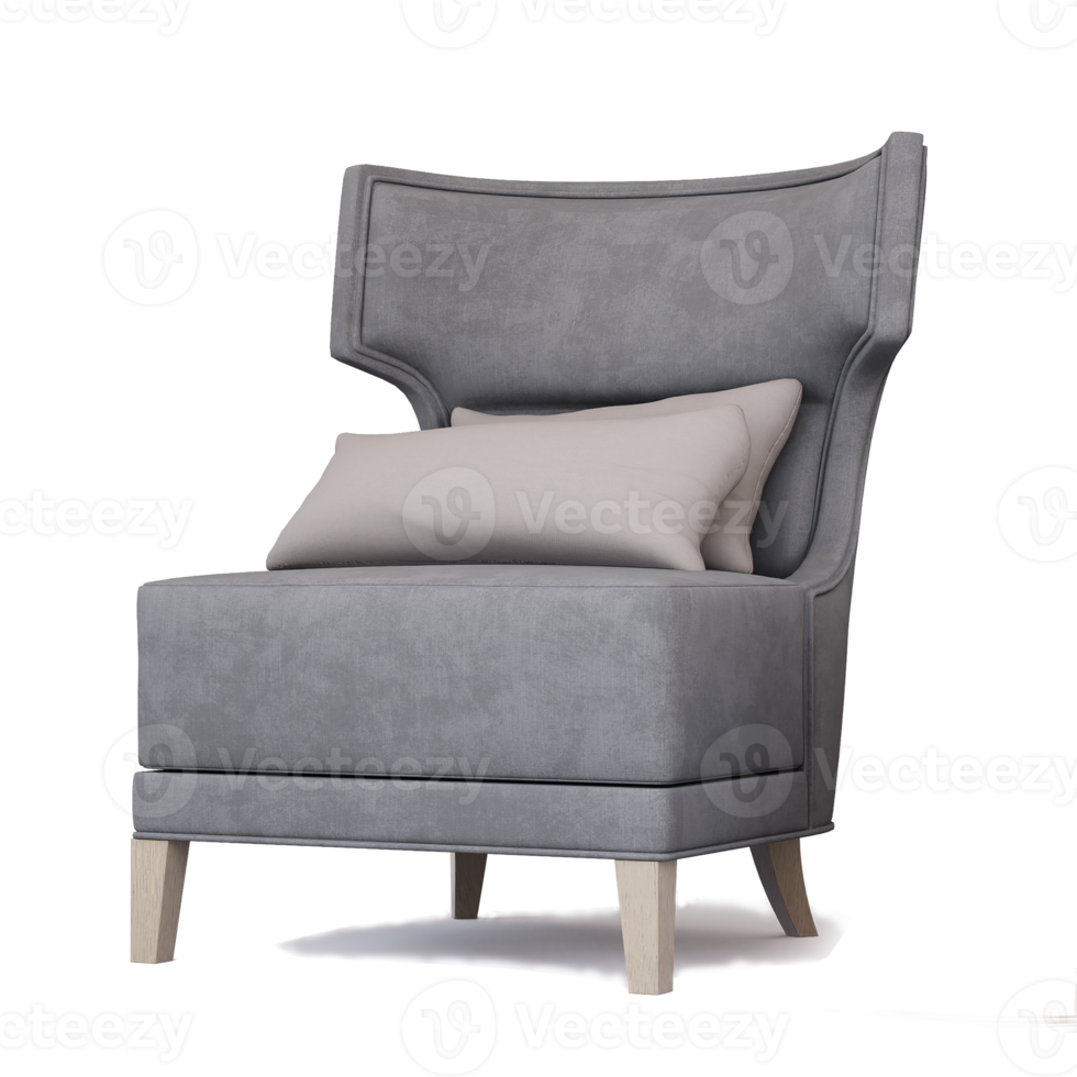 3d Furniture modern fabric single sofa isolated on a white background