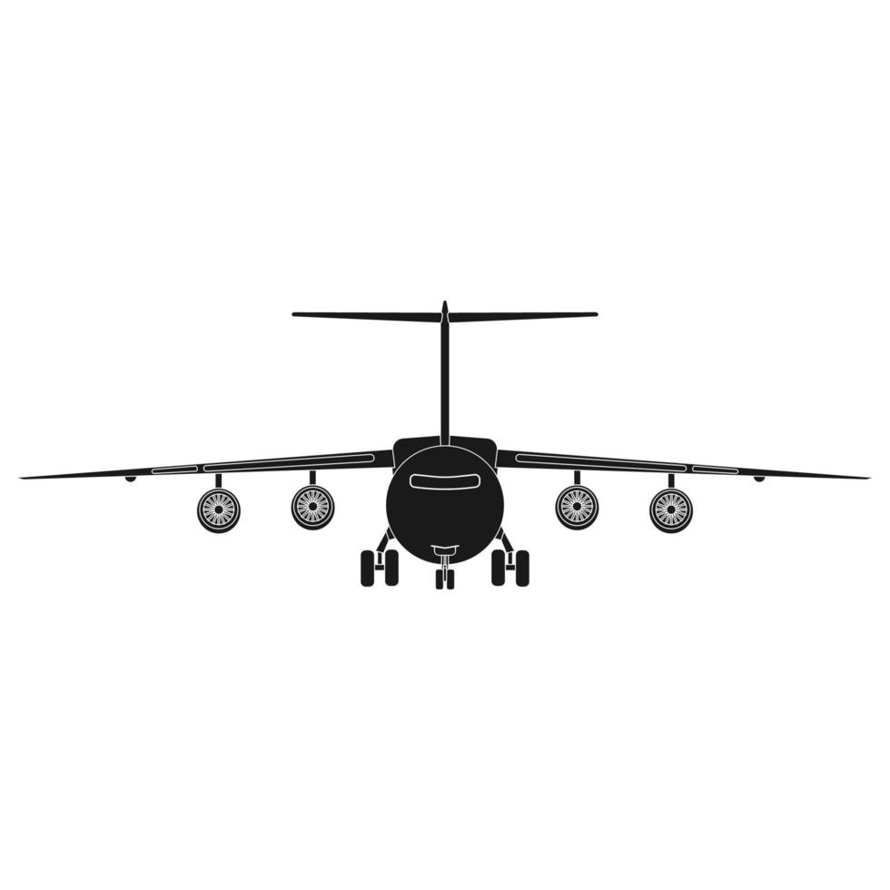 viaje en avión vector icono ilustración transporte negro sólido. símbolo de avión y transporte de avión volador blanco aislado