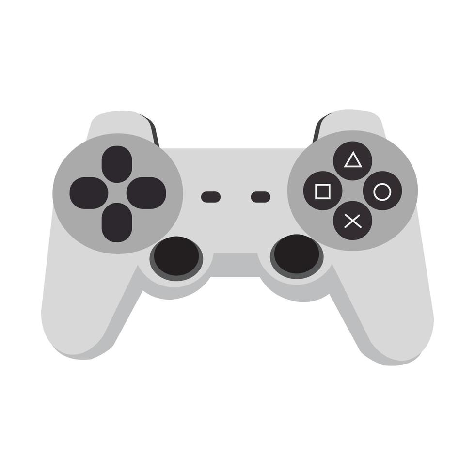 consola de videojuegos joystick ilustración vectorial botón de juego. símbolo de dispositivo de consola de control de juegos de computadora aislado blanco. electrónico controlador diseño gamer pad equipo icono artilugio control remoto vector