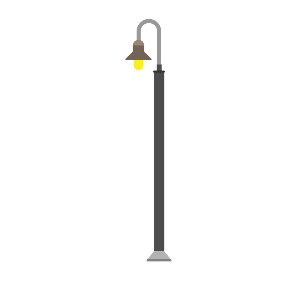 Street light lamp city vector illumination post. Urban old exterior icon. Vintage equipment road town