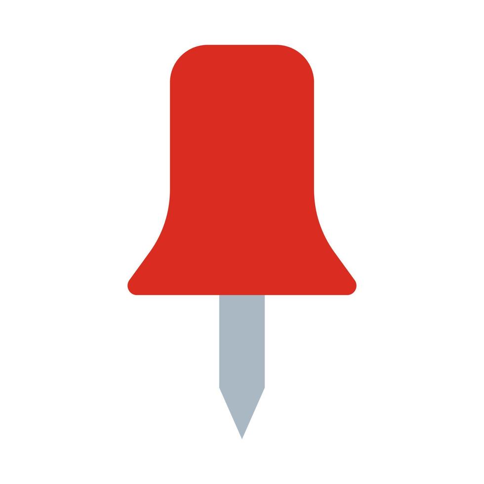 Red map pin vector illustration icon isolated white button element. Position point pin map direction marker place label. Attach thumbtack location pointer icon notice pinned pushpin navigation busines
