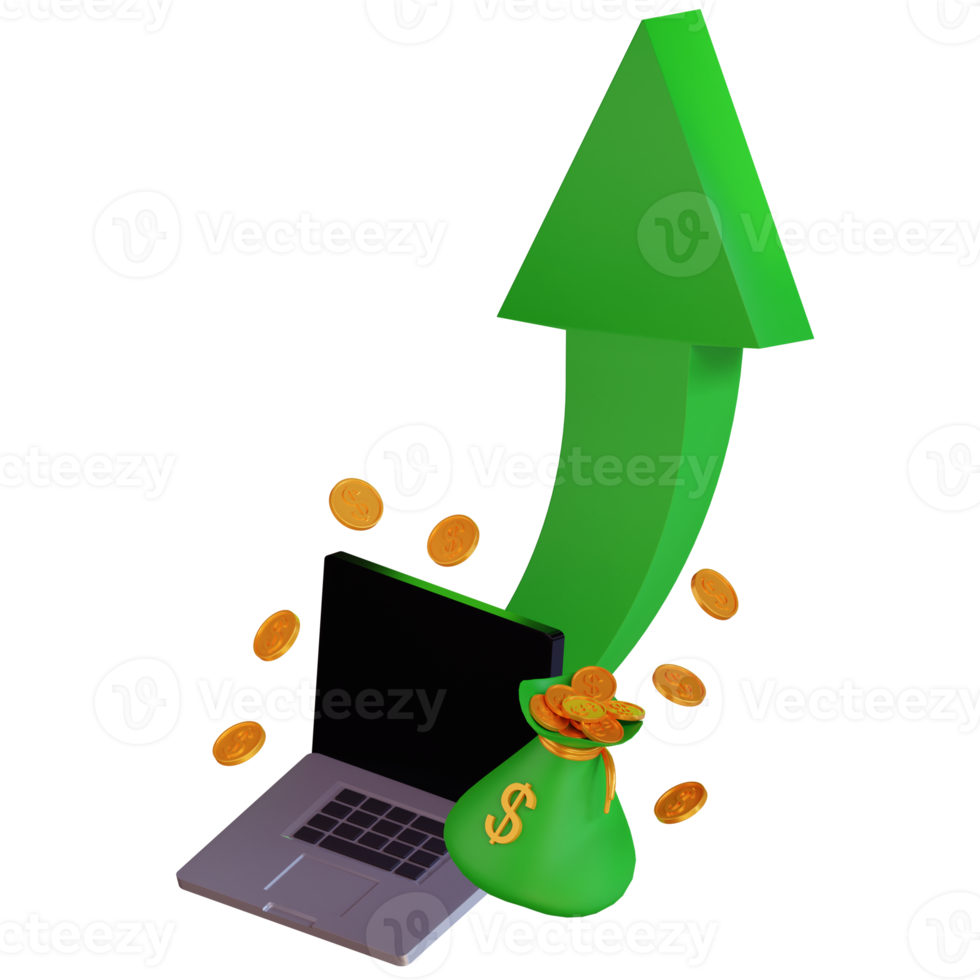 3d Infografica investimento crescita png