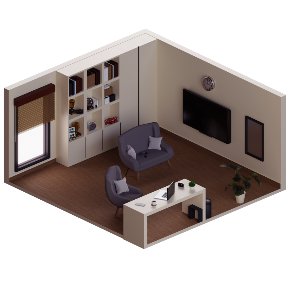 diseño de interiores 3d png