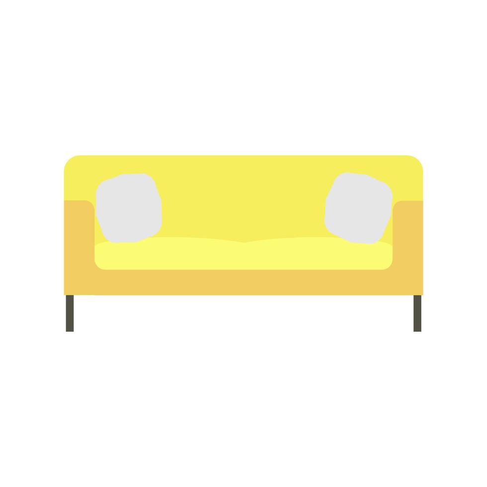 House sofa. Comfortable couch, minimalist modern sofas comfortable domestic . Luxury classic apartment furniture interior decor sofa with pillow. Flat vector isolated illustration icon