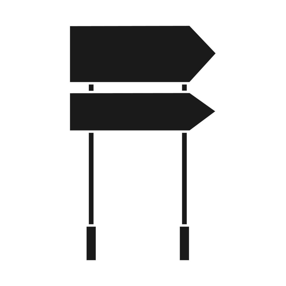 señal de tráfico blan vector ilustración negro sólido. símbolo de dirección de información de calle blanca aislada