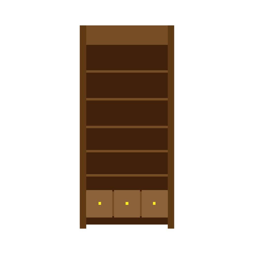 icono de muebles de estante de estantería de ilustración vectorial de armario. armario empotrado antiguo elegante vintage. diseño de armario de madera vector