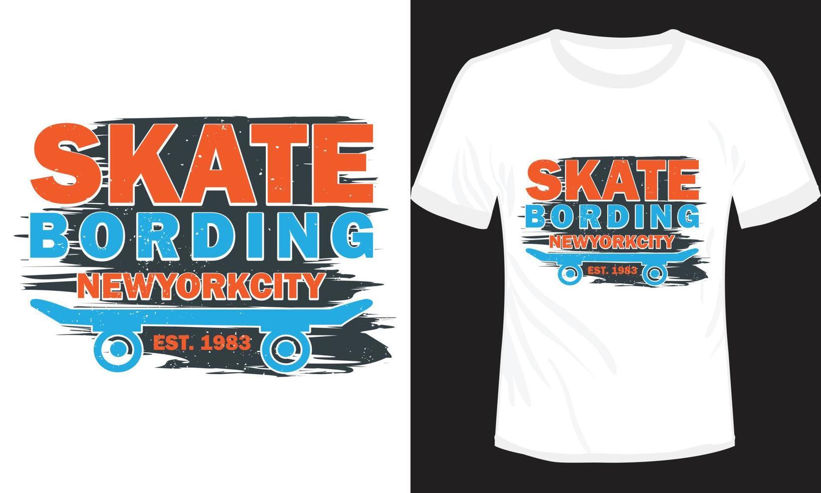 Skate Bording New York City T-shirt Design vector