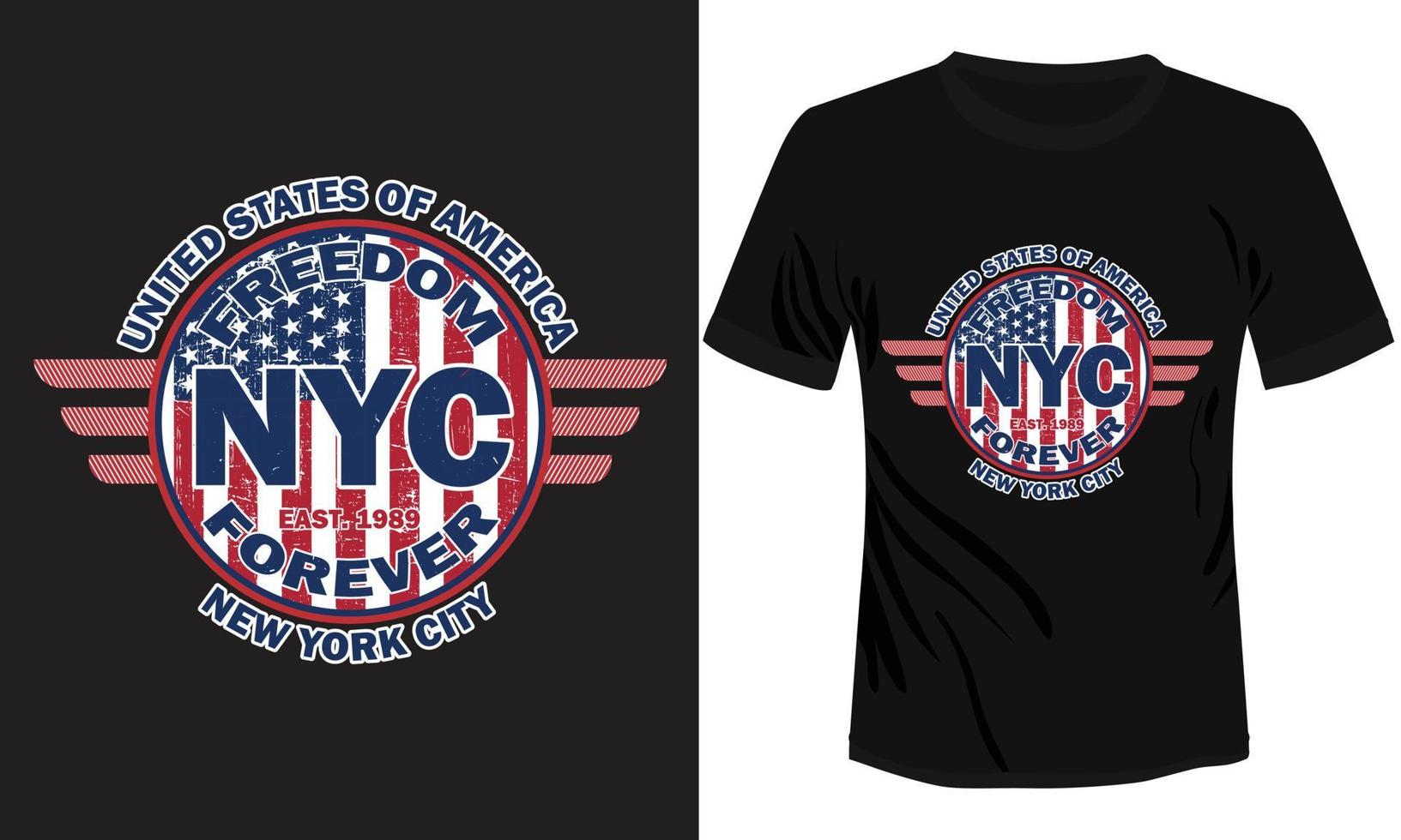 Freedom Forever United State of America T-shirt Design vector