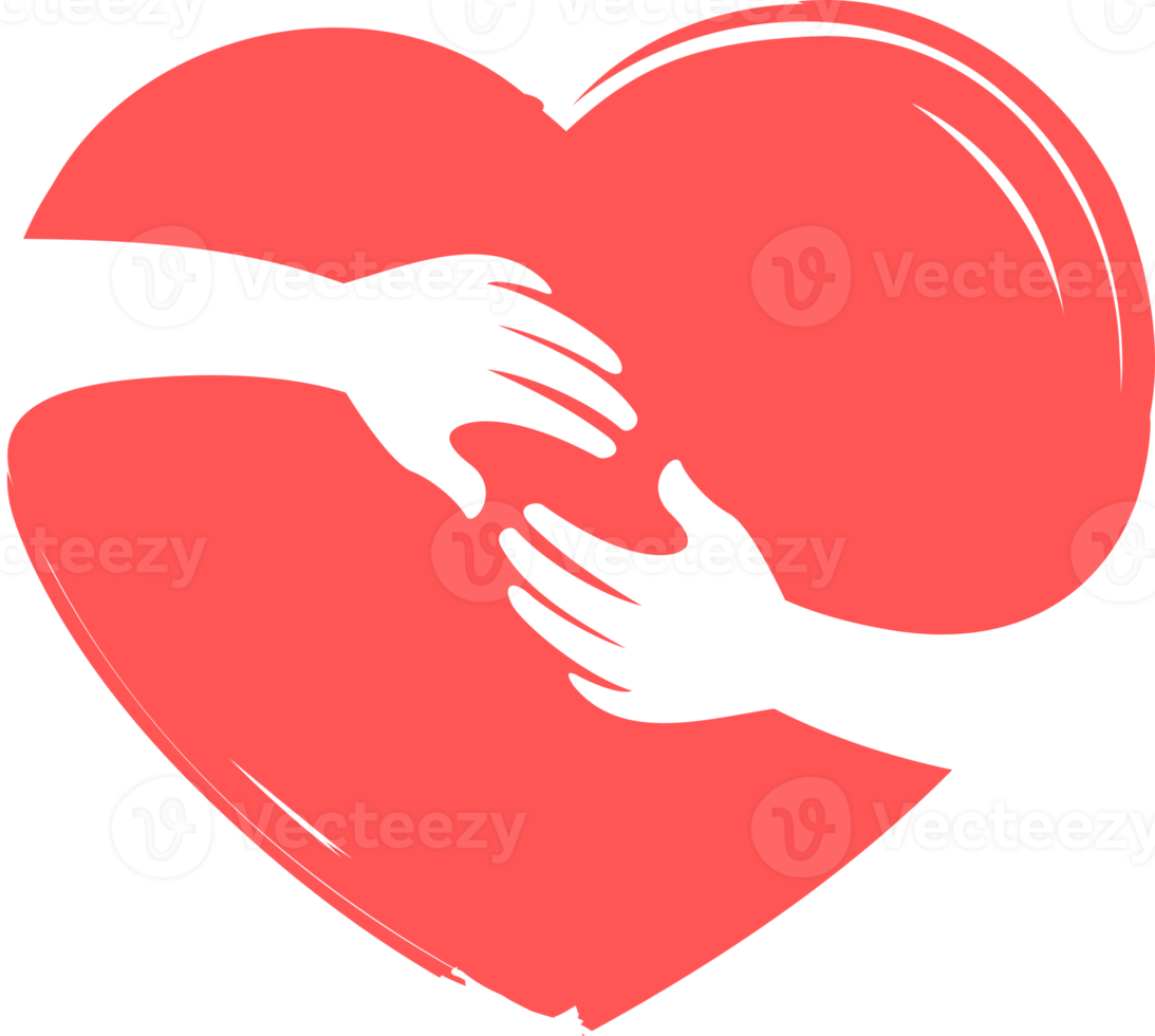 charity hand sign inside a love shape. international day of charity. png