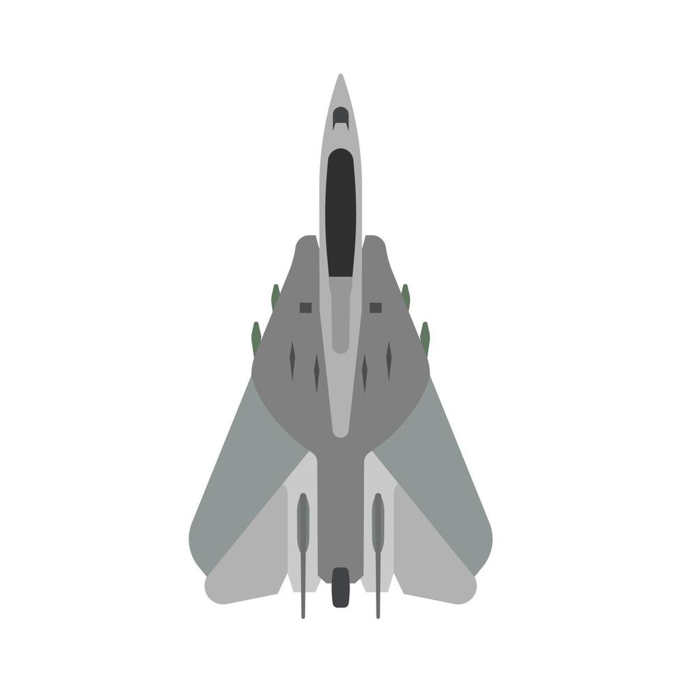 Military aircraft vector icon top view. Aviation air fighter jet. War plane advanced. Interceptor speed game navy vehicle