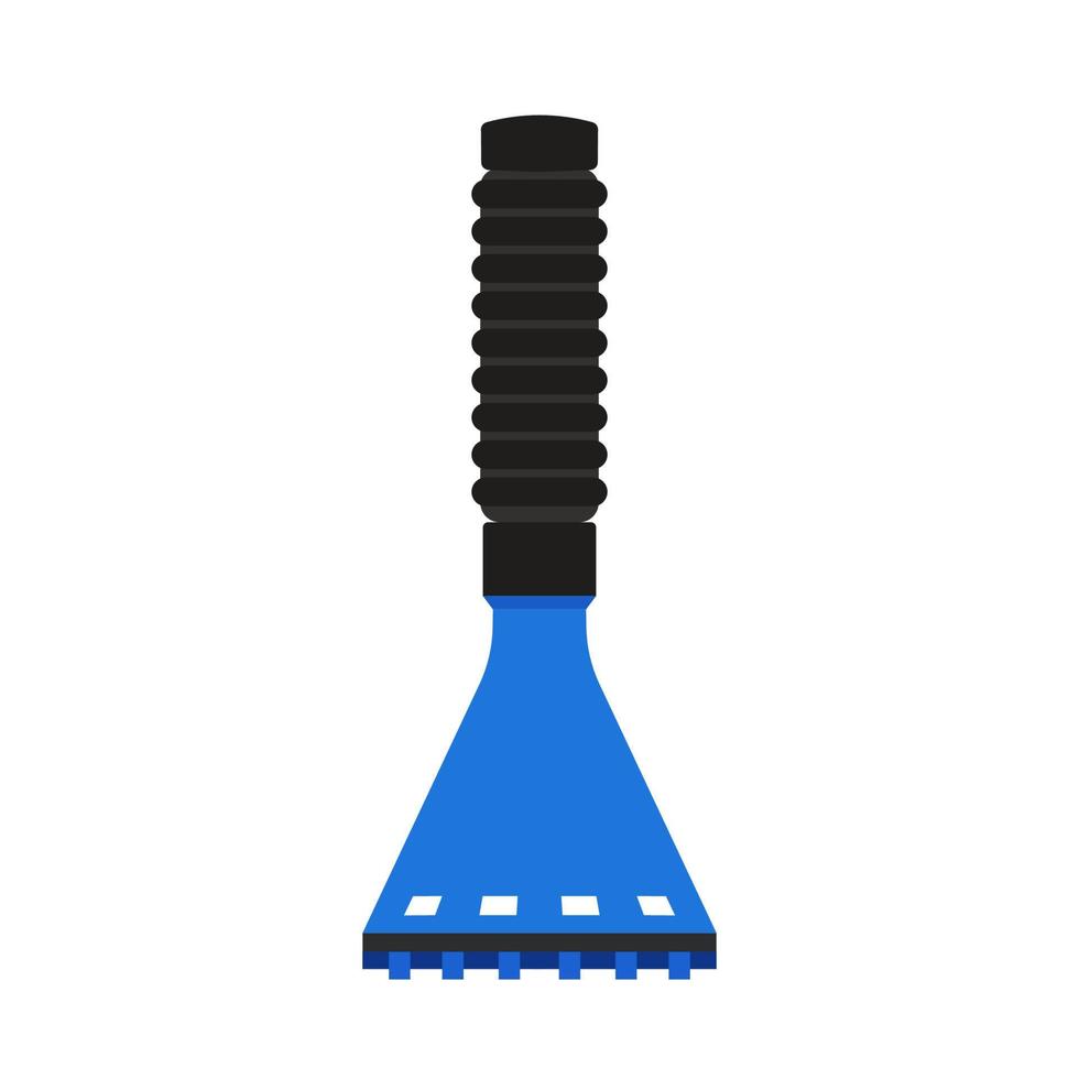 Ice scraper snow removal car vector icon blue. Illustration equipment clean tool window vehicle. Flat symbol element kit