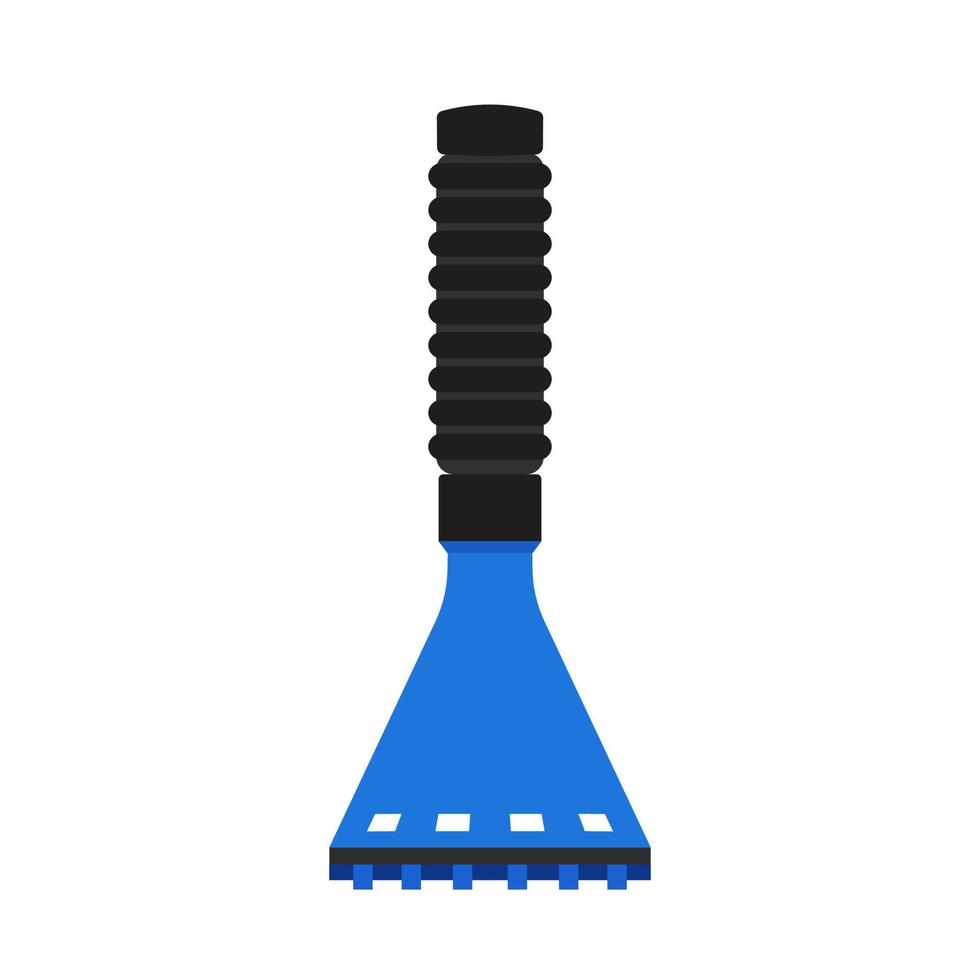 Ice scraper snow removal car vector icon blue. Illustration equipment clean tool window vehicle. Flat symbol element kit