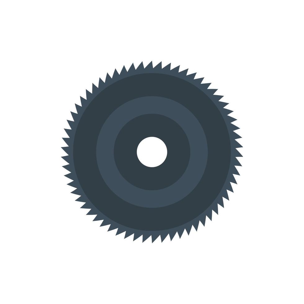 Round saw vector circular tool blade icon. Circle equipment metal industry cut disc isolated. Rotary power wheel