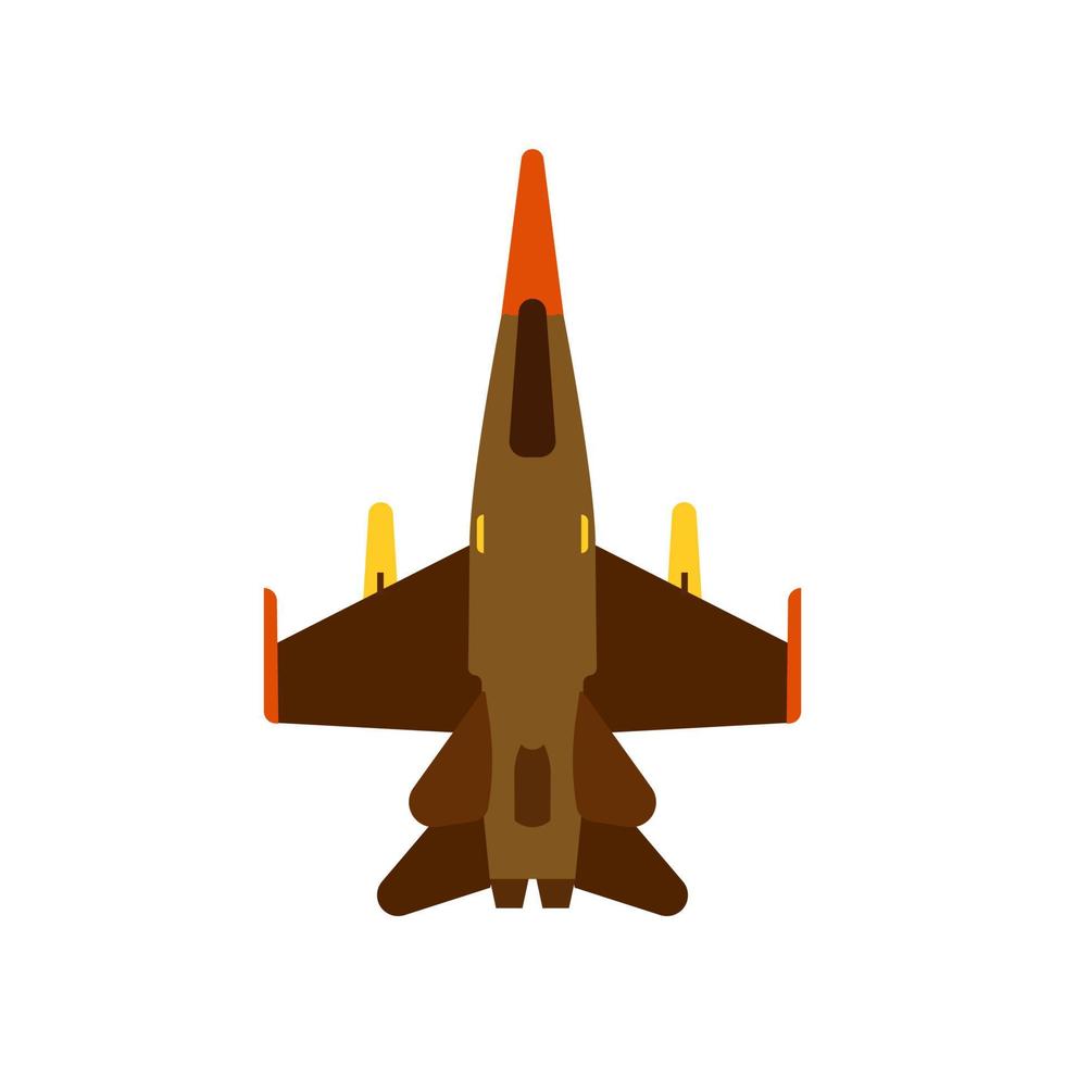 Attack aircraft top view green vector icon. Aviation flight transport with weapon. Speed power vehicle warfare