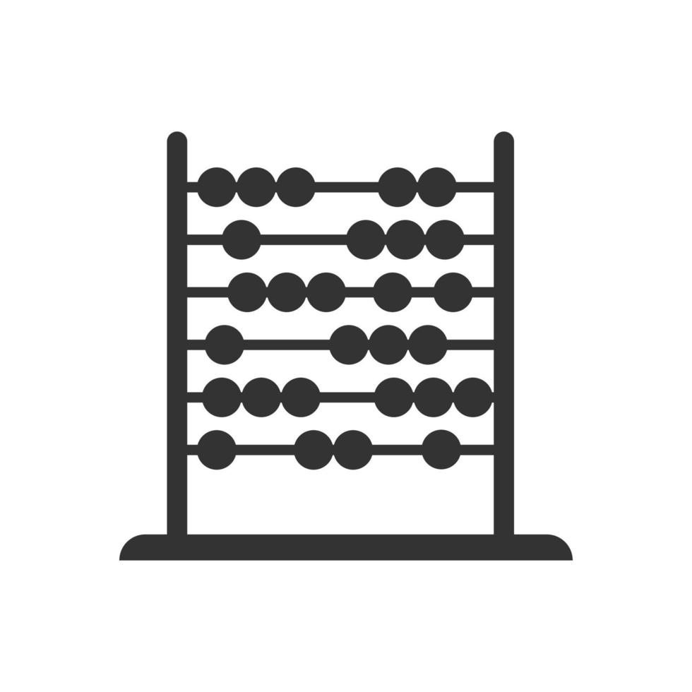 ábaco matemático ilustración vectorial símbolo icono de la escuela de educación. cuente con ábaco aislado blanco contabilidad aprendizaje de matemáticas. herramienta aritmética madera calcular fila de finanzas con bola simplicidad vector