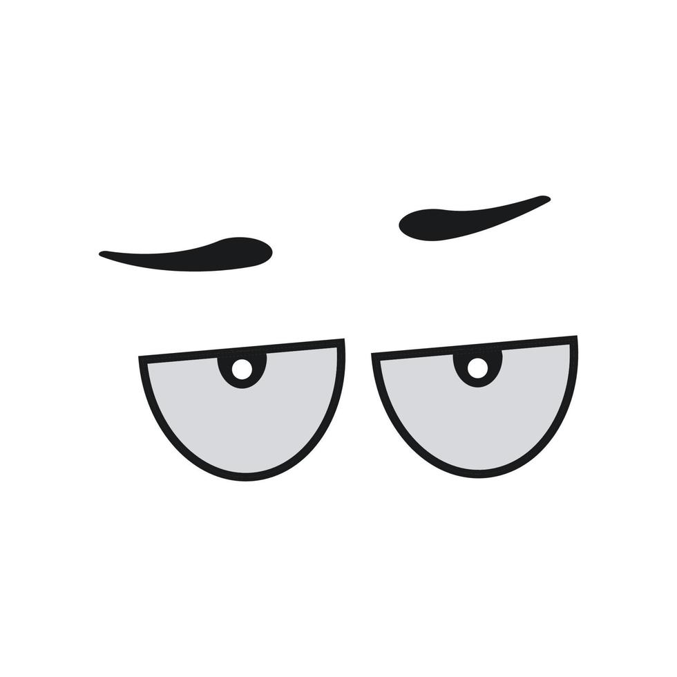 Comic eye cartoon vector illustration expression character icon. Face emotion element symbol fun. Cute and happy eyebrow humor look person. Eyeball emoticon looking art isolated white and human sign