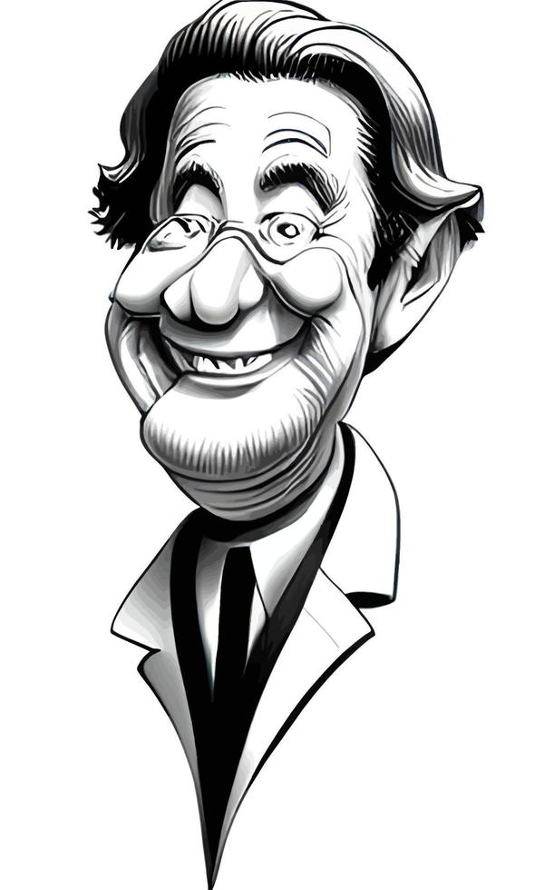 Comic Caricatures of Happy Old Man vector
