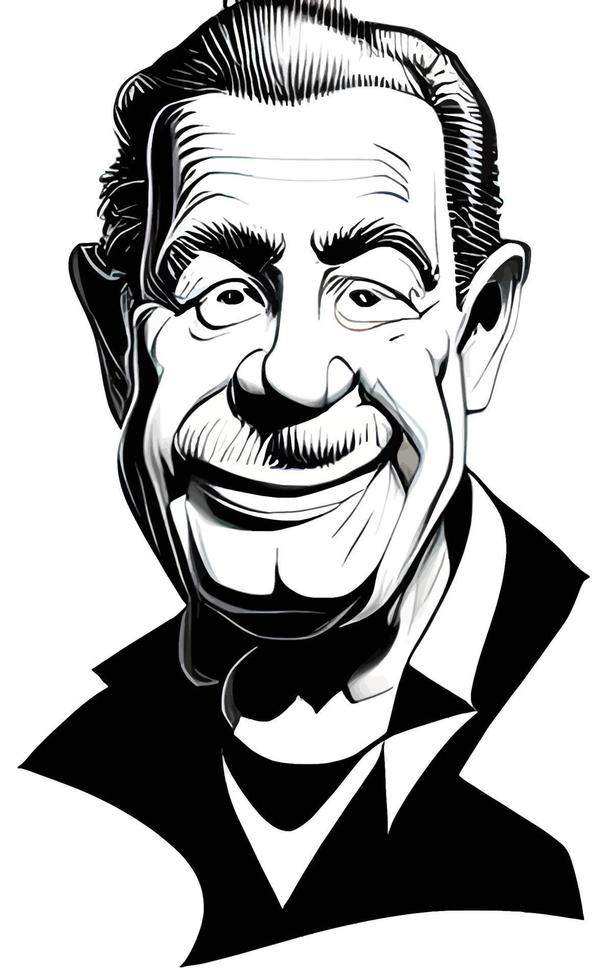 Comic Caricatures of Happy Old Man vector