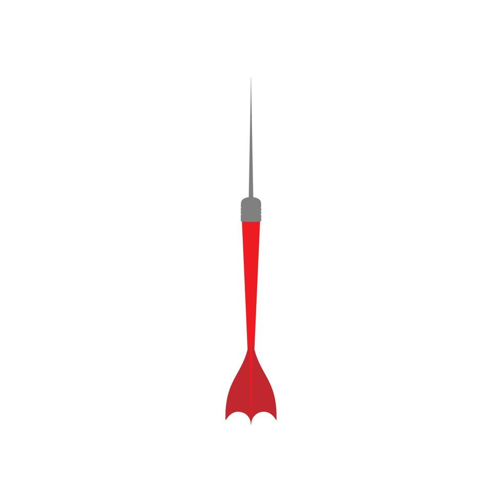 Sport dart arrow vector illustration target accuracy game dartboard icon. Arrow dart icon aiming symbol red isolated white design shot hit. Steel metal throw arrow mark with needle and tail