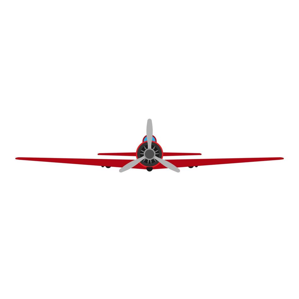 Plane front view vector aircraft transportation  illustration. Fly travel journey propeller vehicle. Engine departure