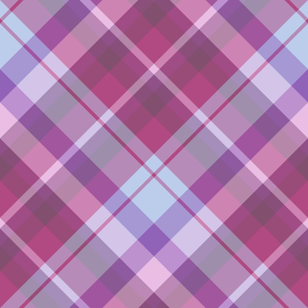 Seamless pattern in stylish bright violet and pink and light blue colors for plaid, fabric, textile, clothes, tablecloth and other things. Vector image. 2