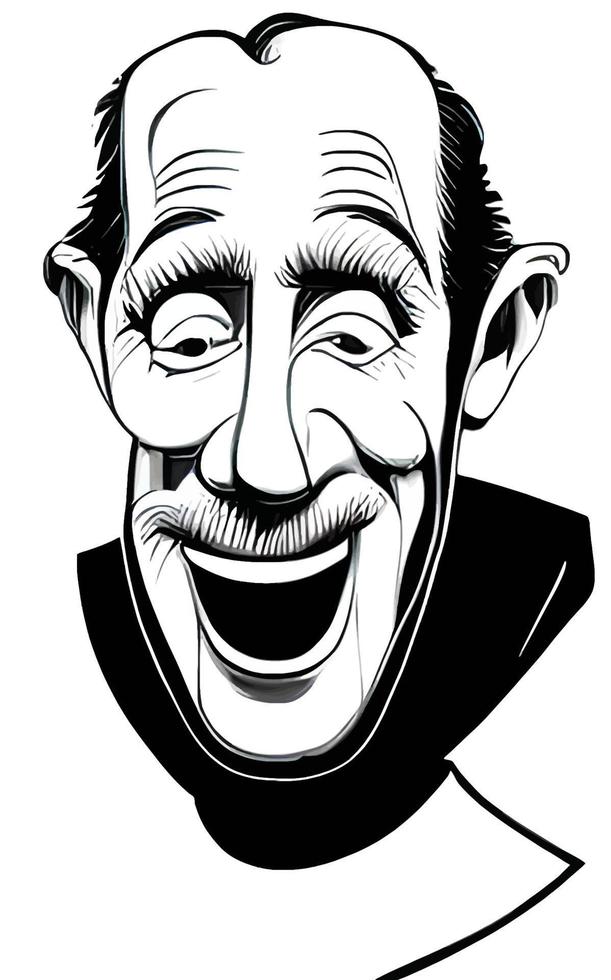 Comic Caricatures of Happy Old Man vector