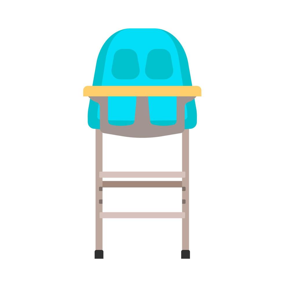 diseño de la infancia del icono del vector de la silla alta del bebé. asiento de muebles planos de dibujos animados para niños. comida cena mesa taburete niño pequeño