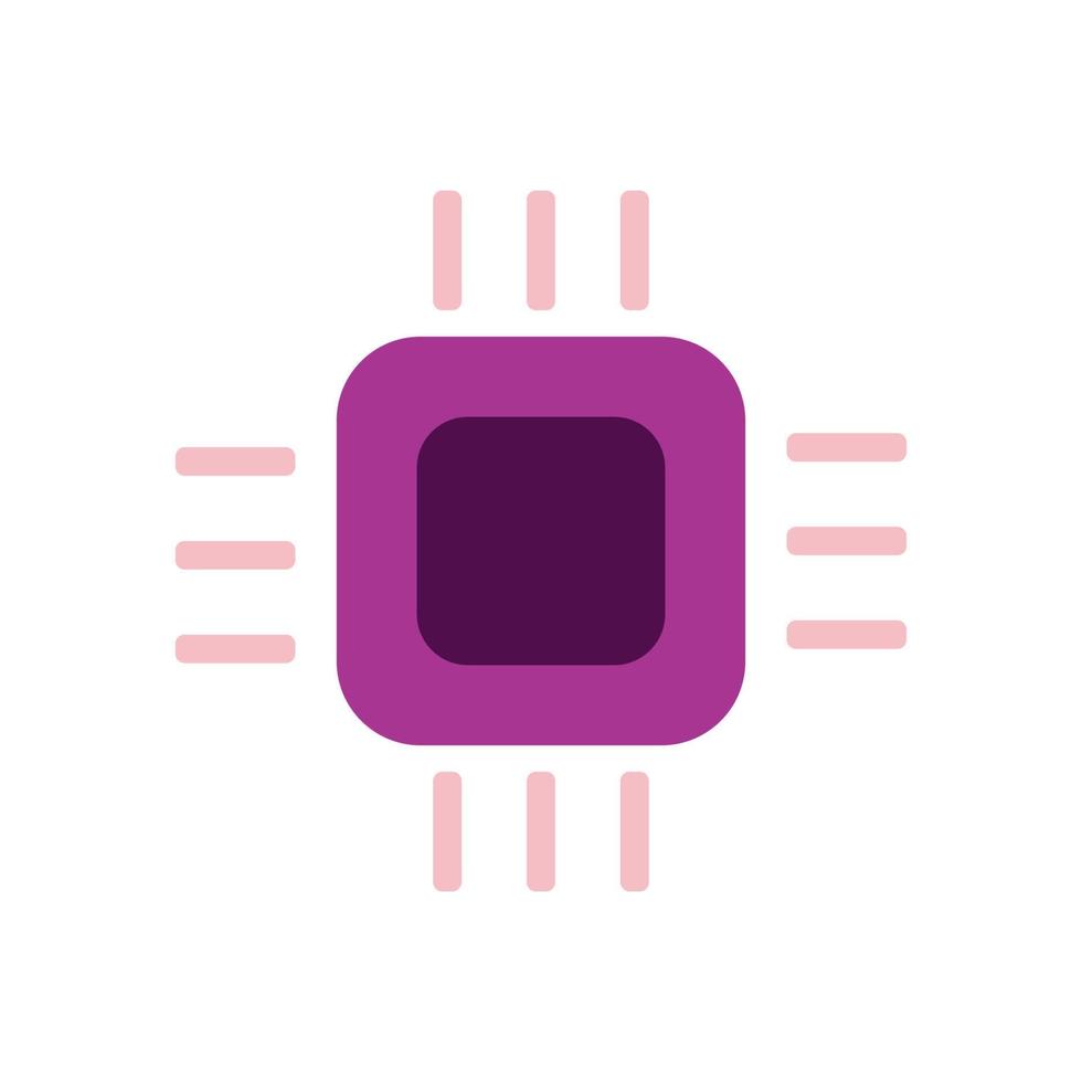 Cpu chip technology vector icon computer electronic processor hardware board. Microchip cpu datum chip tech equipment PC component microprocessor network system. Device motherboard object server