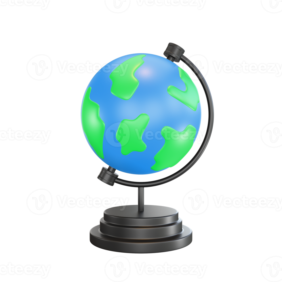 3d icon globe school theme png