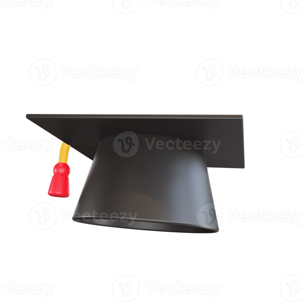 3D-Symbol Universitätsstudent Mütze Doktorhut Schule Thema png