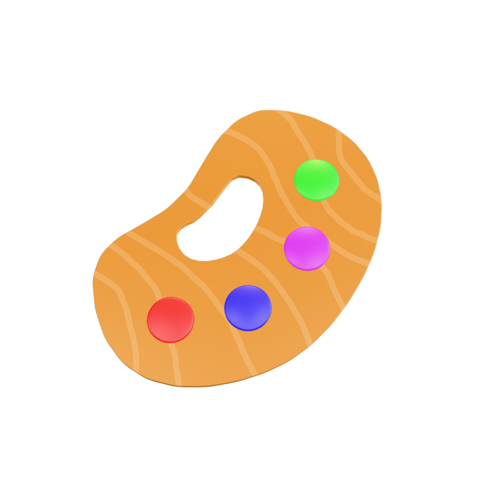 3d icon Art color palette drawing tool school theme png