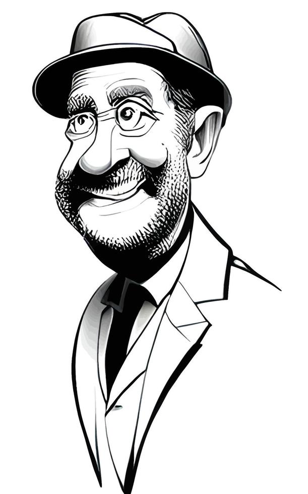 Old Man Caricature Comic Portrait Vol. 1 vector