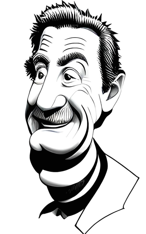 Comic Caricatures of Happy Old Man vector