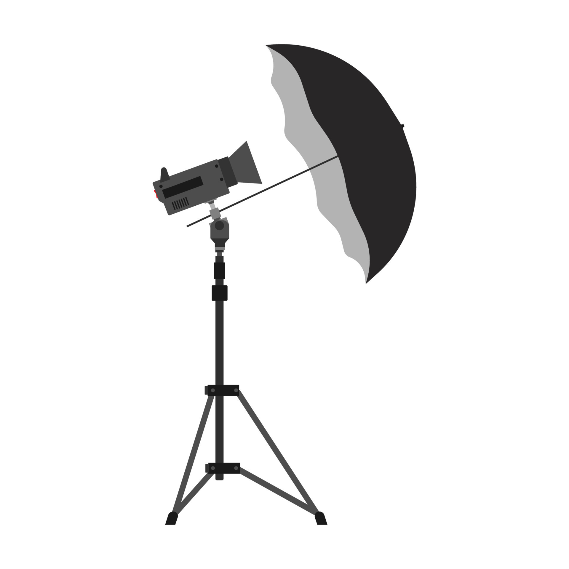Photography camera umbrella vector equipment illustration icon. Digital