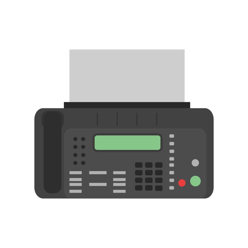 Fax icon vector illustration business phone sign. Office fax communication mail contact icon printer. Email button business sign machine equipment. Black simple phone device information with file