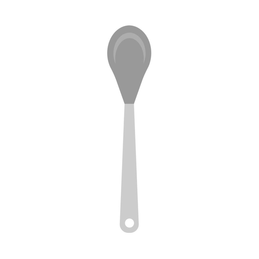 Spoon closeup equipment tool vector icon. Flat kitchen silverware top view silhouette