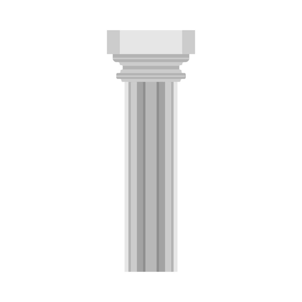 Column history classical symbol monument architectural element vector icon. Flat pillar exterior marble sculpture bar