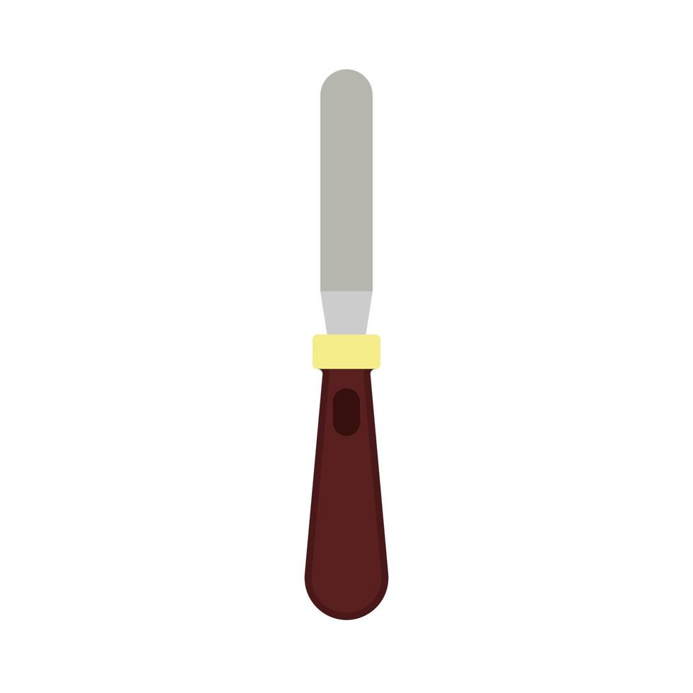 Palette knife vector icon drawing tool painter hobby. Wood old object flat brush workshop canvas craft art