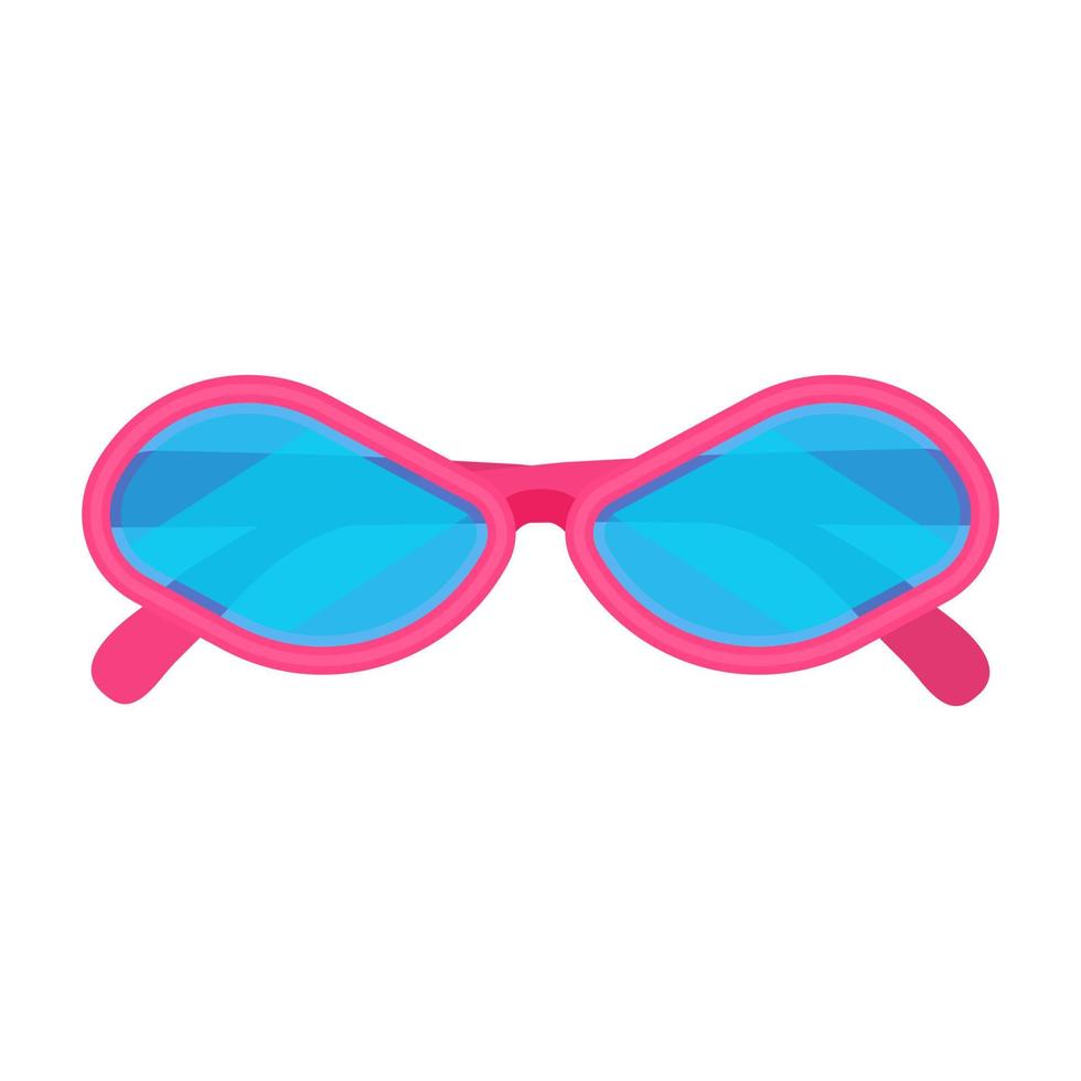 Sunglass fashion vector icon accessory pink frame. Isolated eye lens protection summer. Cartoon hipster funny vacation