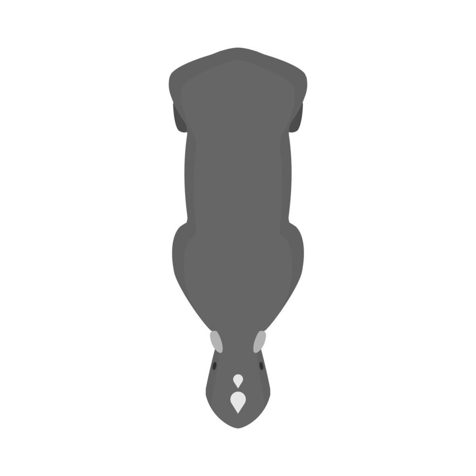 Rhinoceros big nature endangered shape vector icon top view. Animal Africa wildlife silhouette herbivore mammal