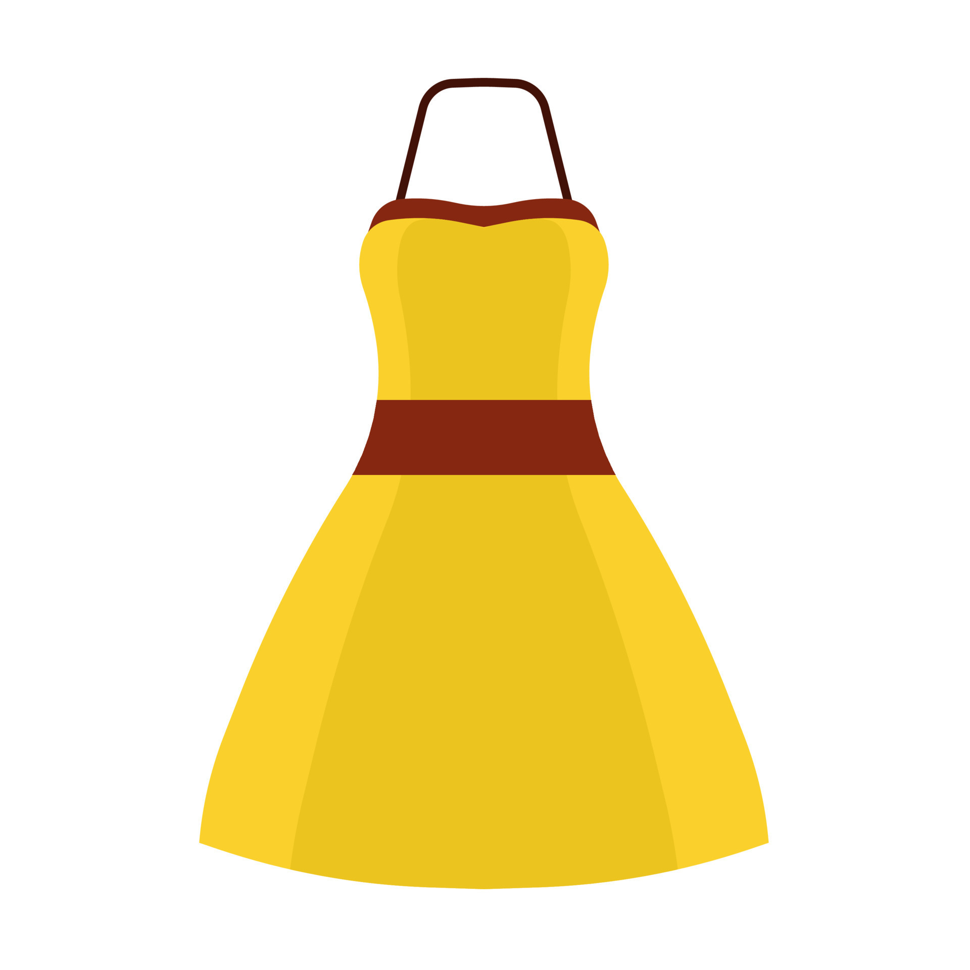 Cute dress woman fashion vector icon. Female beauty person clothes