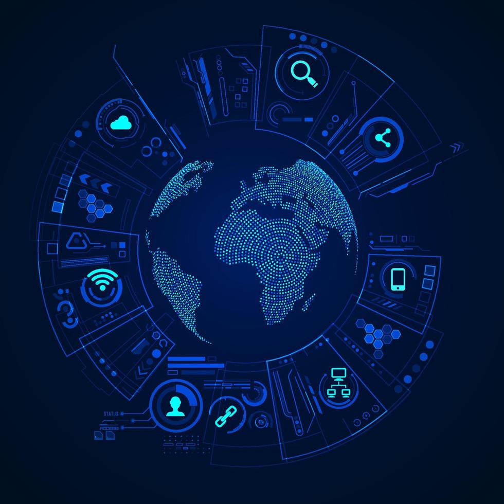 world technology interface vector