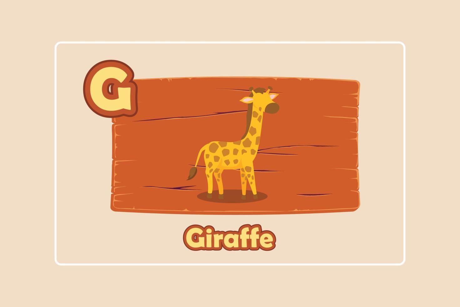 Animal alphabet letter G. English alphabet with cute animal concept