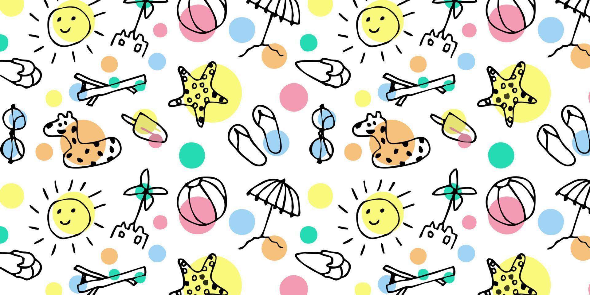 kids summer pattern vector