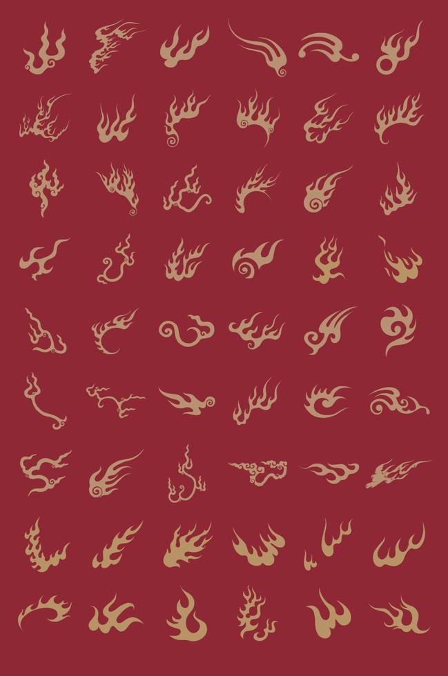 Traditional chinese cloud illustration collection set Pro Vector