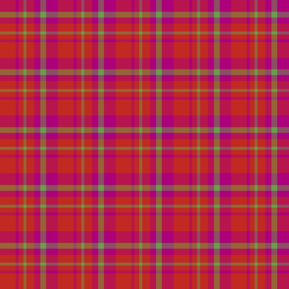 Seamless pattern in pretty red, bright pink and green colors for plaid, fabric, textile, clothes, tablecloth and other things. Vector image.