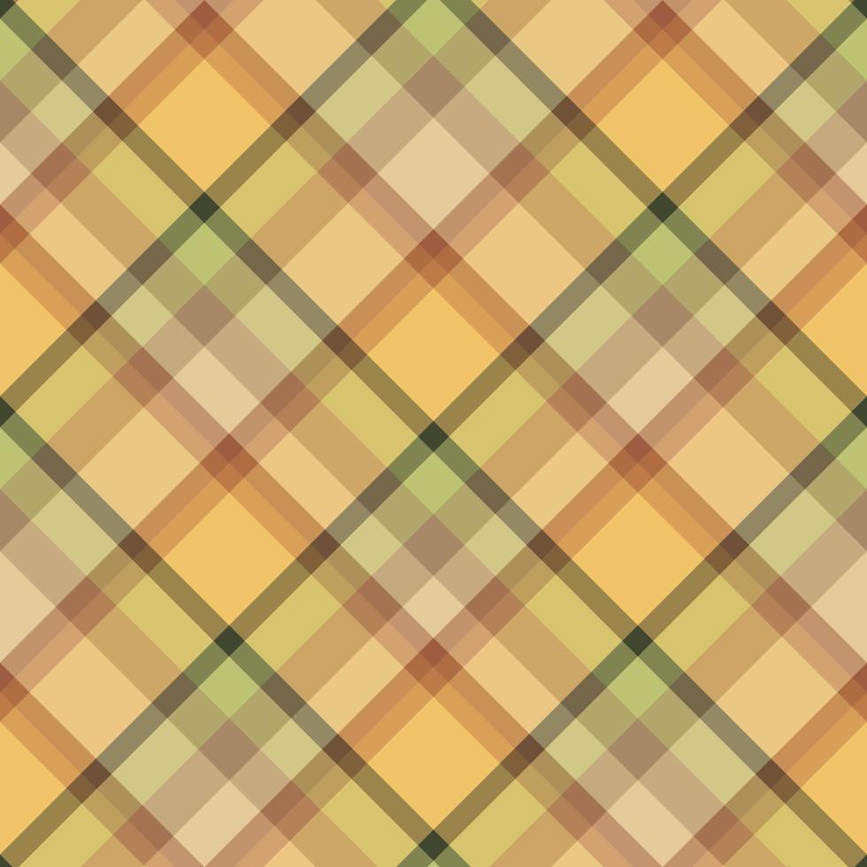 Seamless pattern in stylish discreet yellow, green and light and dark brown colors for plaid, fabric, textile, clothes, tablecloth and other things. Vector image. 2