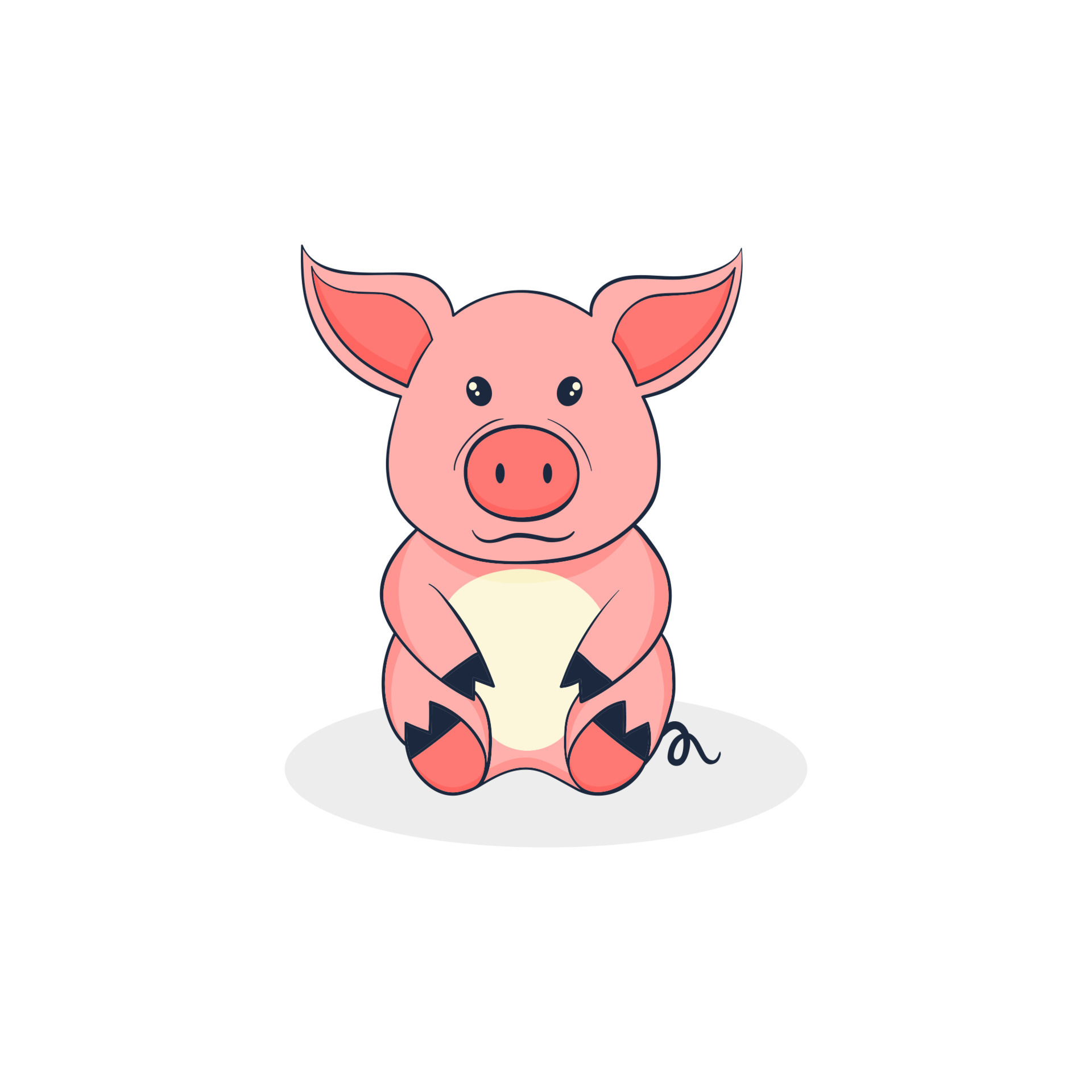 Cute cartoon pig character 10881113 Vector Art at Vecteezy